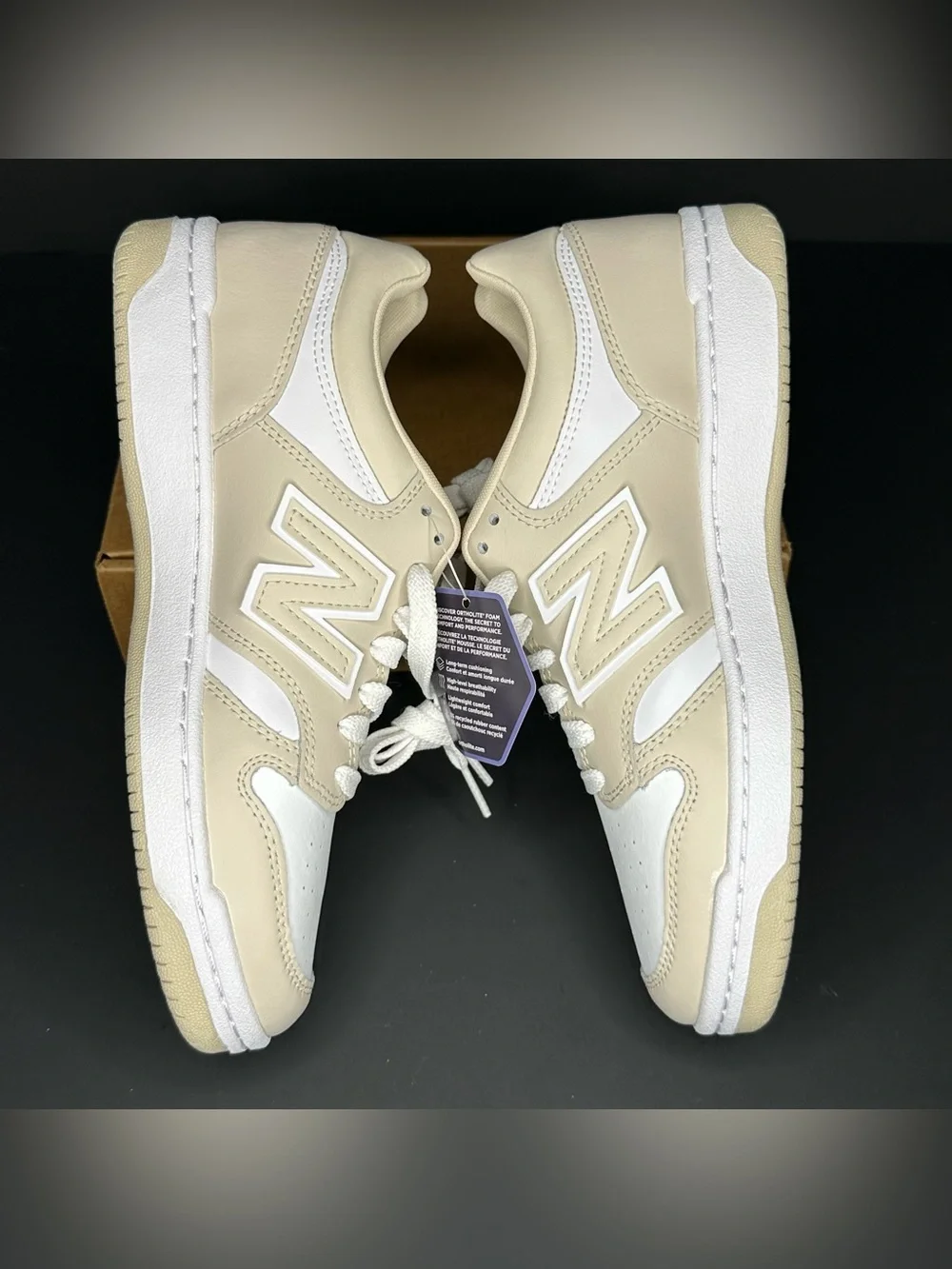 NWOB New Balance 480 Timberwolf Beige White Sneakers Mens 7.5 Womens 9
